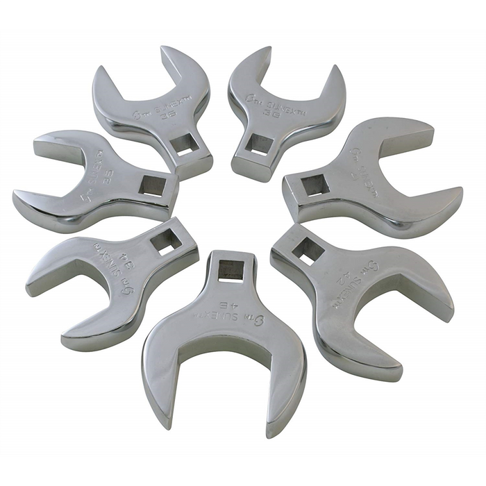 Sunex Tools 7 Pc.1/2" Dr. Metric Jumbo Crowfoot Wrench Set