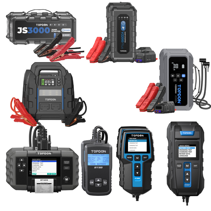 Topdon Battery Tester and Starter Combo Bundle - 16 Tools
