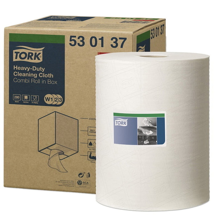 Tork / SCA Tissue Tork 530137 Heavy Duty Centerfeed Cleaning Cloth, 9.84 in Dia x 349 ft L x 12.59 i