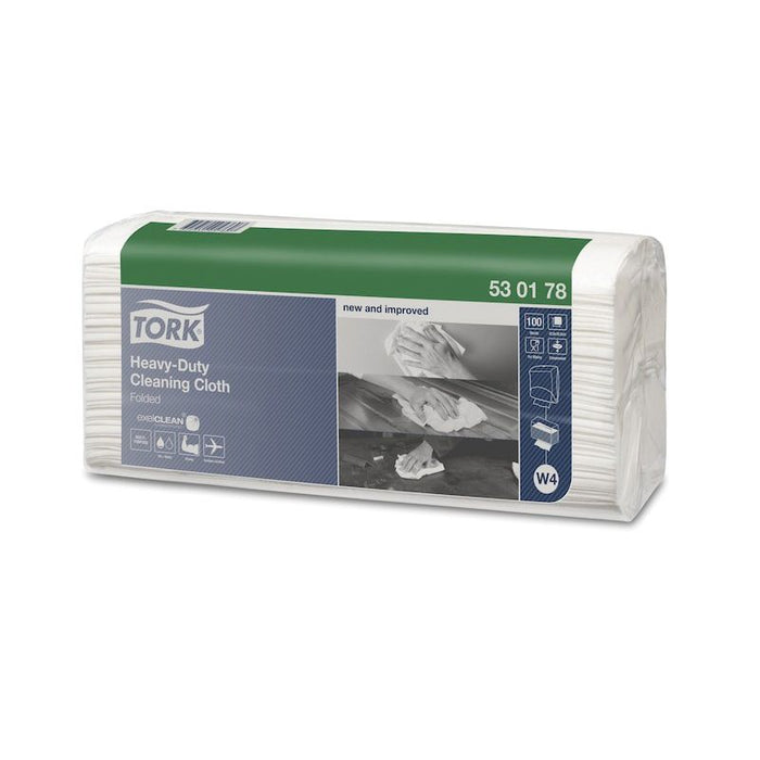 Tork / SCA Tissue Tork 530178 Heavy Duty Top-Pak Cleaning Cloth, 16.9 in L x 14 in W, 100, Spunlace,