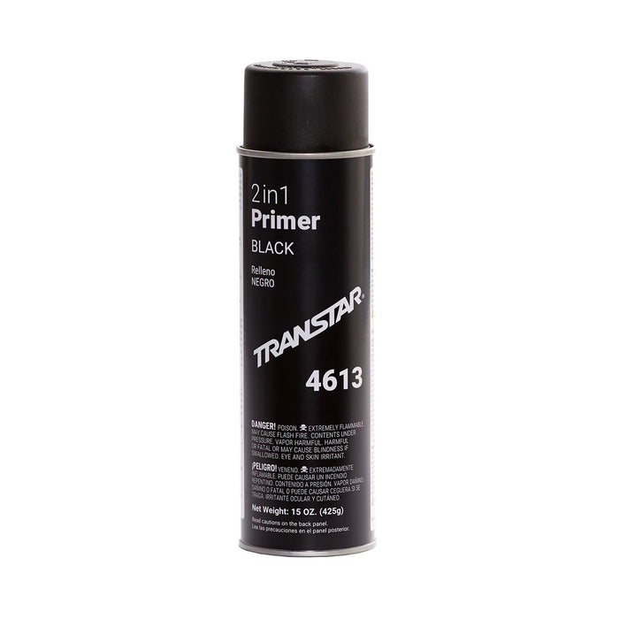 Transtar Autobody Technology 4613 2 in 1 Primer, 20 oz Aerosol Can, Black, 15 to 20 min Dry Curing
