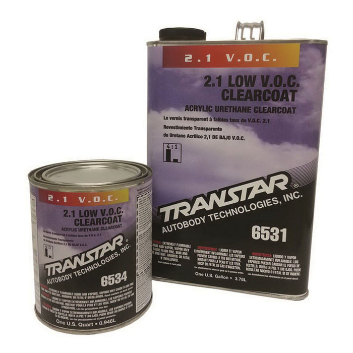 Transtar Autobody Technology 6534 2.1 Low VOC Clearcoat, 1 qt Can, 4:1 Mixing