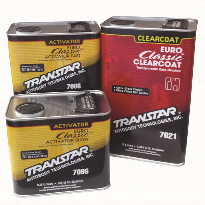 Transtar Autobody Technology EURO Classic 7021 Clearcoat, 5 L Can, Euro, 2:1 Mixing