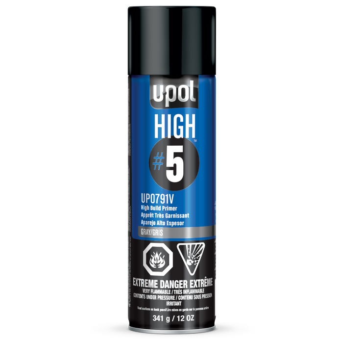 U-POL 0791V HIGH #5 Gray High-Build Primer 450 mL, 21.5 sq-ft Coverage, 60 min Dry Cure