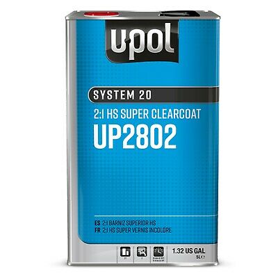 U-POL SYSTEM 20 UP2802 National Rule HS Super Clearcoat, 5 L Tin, Gloss, 2:1 Mixing