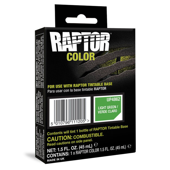 U-POL RAPTOR UP4862 Raptor Color, 1.5 fl-oz Pouch, Light Green, 3:1 Mixing, 30 sq-ft Coverage