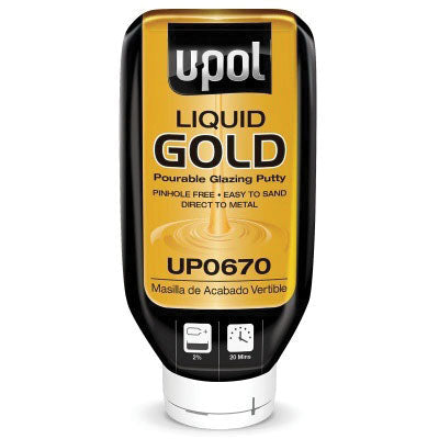 U-POL GOLD UP0670 Pourable Glazing Putty, 615 mL Bottle, Liquid