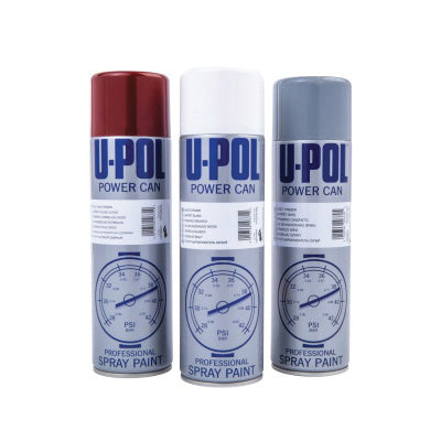U-POL® Power Can UP0802 Professional Spray Paint, 500 mL Aerosol Can, Matte Black, 21.5 sq-ft/unit Coverage