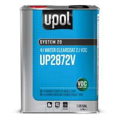 U-POL® SYSTEM 20 UP2872V Water Clearcoat, 1 gal Tin, 4:1 Mixing