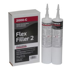 Polyvance 2000-C 2-Part Flex Filler Cartridge Kit, 20 fl-oz Cartridge, Liquid, White (Part A), Black (Part B)