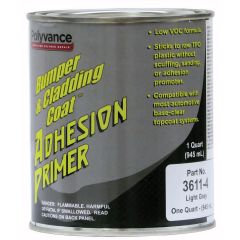 Polyvance Bumper & Cladding Coat™ 3611-4 Low VOC Adhesion Primer, 1 qt Can, Pourable Liquid, Light Gray