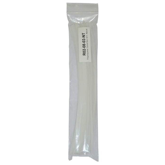 Polyvance R02-08-03-NT Corner Welding Rod, 12 in L x 1/4 in W x 1/4 in THK, V-Shape, Polypropylene,