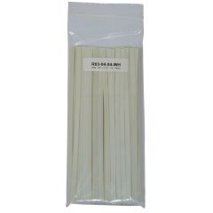 Polyvance R03-04-04-WH Welding Rod, 12 in L x 3/8 in W x 1/16 in THK, Flat, ABS, White