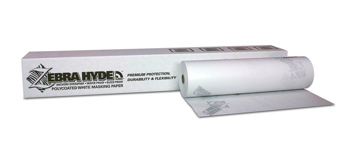 US Chemical & Plastics Zebra Hyde 39018 Premium Masking Paper, 18 in W x 738 ft L, White