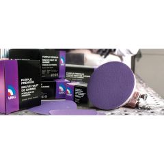 USC® Purple Premium 991806 Sanding Disc, 6 in Dia, P80 Grit, Film Backing, Wet/Dry, Hook and Loop Attachment