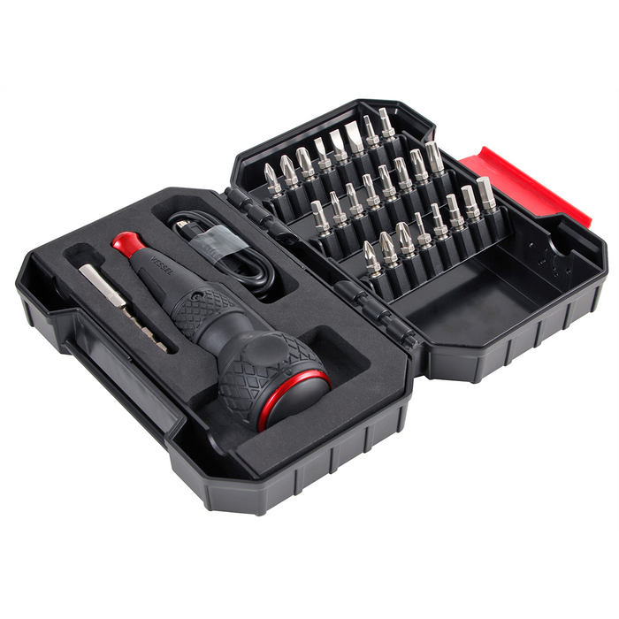 Vessel Tools USA Rechargeable Ball Grip Screwdriver with 25-pc Bit Set