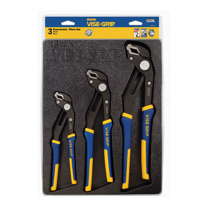 Vise-Grip / Irwin Industrial Tools 3Pc. Groovelock Pliers Set In Tray