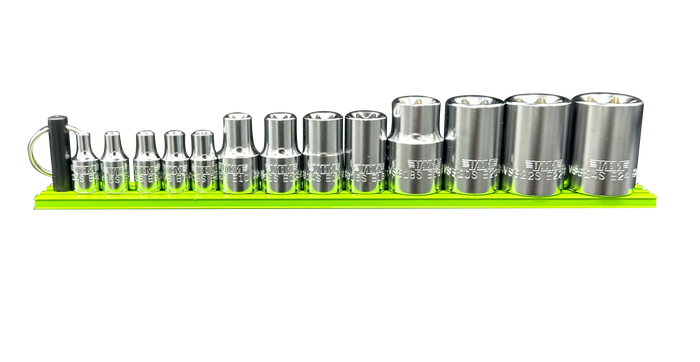 Vim Tools Elite 13pc. "E" Torx Set, E4 Thru E24, package on a green Magrail