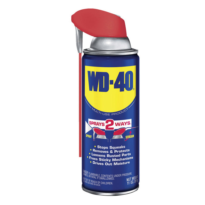 WD-40 SMART STRAW 49004 Multipurpose Lubricant, 11 oz Aerosol Can, Liquid, Amber