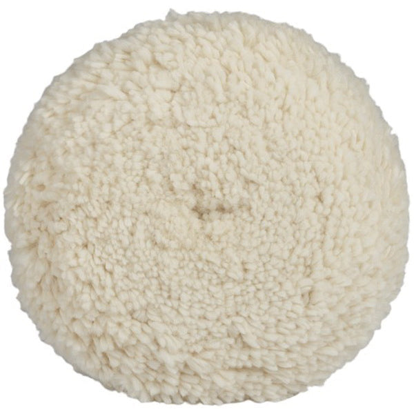 Wizards Products Fast Cut Buffing Pad 7-1/2 in White Wool with Hook-and-Loop for Quick Swirl Removal