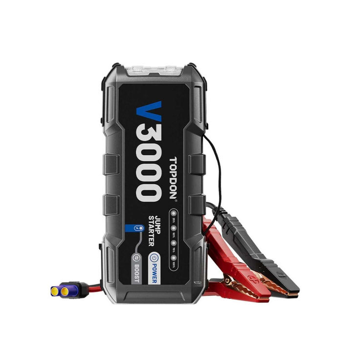 Topdon - 3000A 12V Heavy Duty Lithium Ion Battery Jumpstarter, Power Bank, and Fl