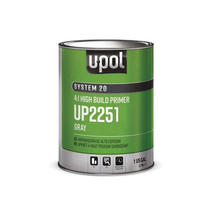 U-POL SYSTEM 20 UP2251 National Rule High Build Primer, 1 L Tin, Gray, 4:1 Mixing
