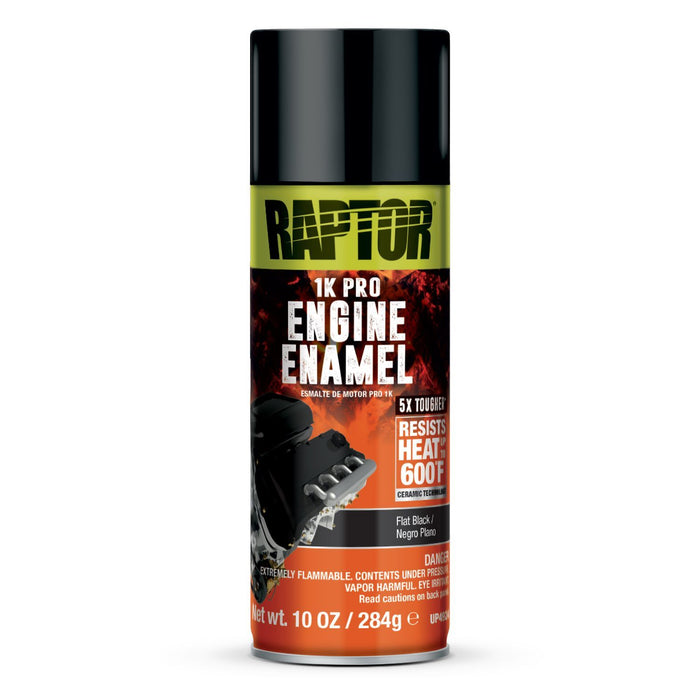 U-POL Raptor Engine Enamel Flat Black 10 Oz