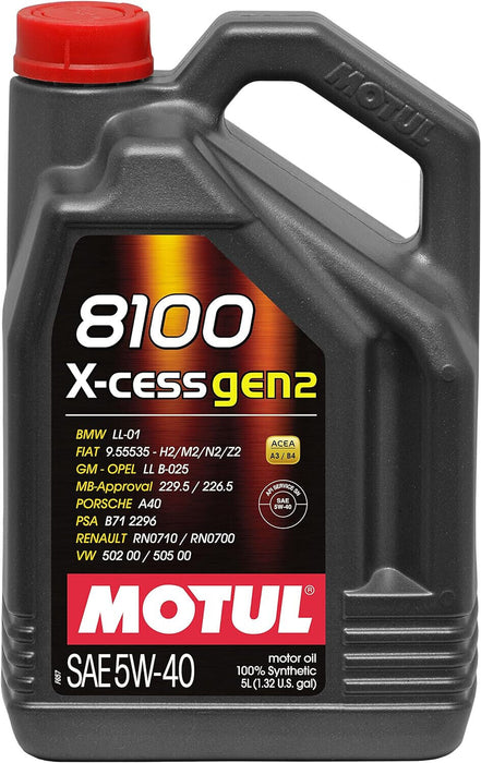 Motul Fully Synthetic Engine Motor Oil 8100 X-CESS 5W40 5L