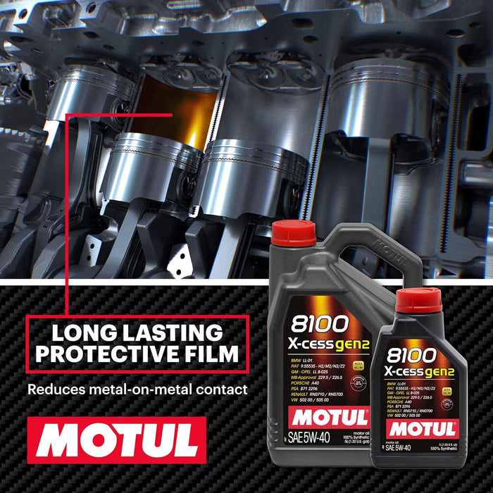 Motul Fully Synthetic Engine Motor Oil 8100 X-CESS 5W40 5L