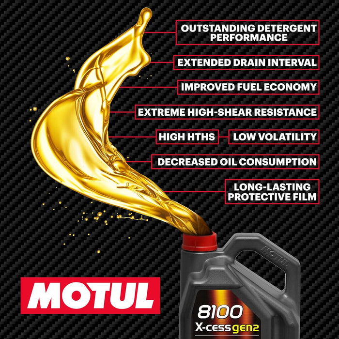 Motul Fully Synthetic Engine Motor Oil 8100 X-CESS 5W40 5L