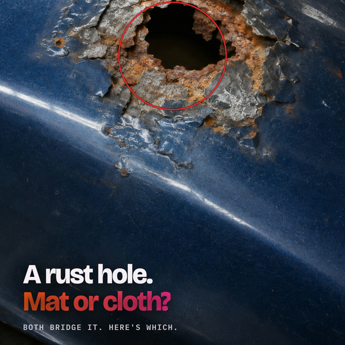 Mat or cloth over a rust hole? Fiberglass, by the makers' sheets #Shorts