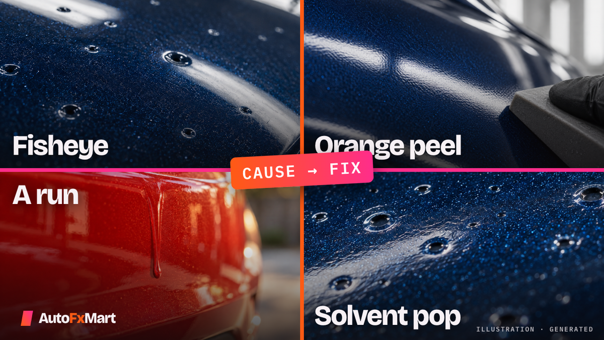 Fisheye, Orange Peel, Runs, Solvent Pop: Cause and Fix