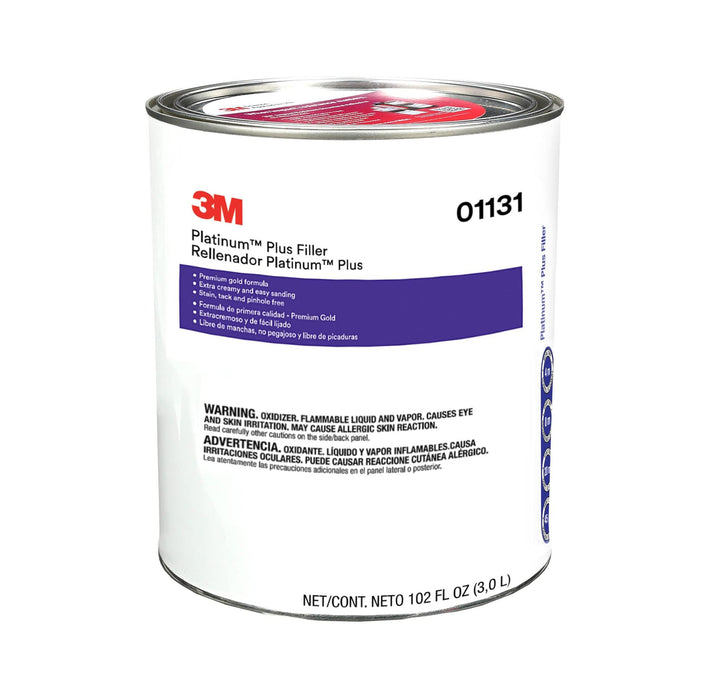 3M™ Platinum™ Plus 01131 Premium Body Filler, 1 gal Can, Gold, Paste