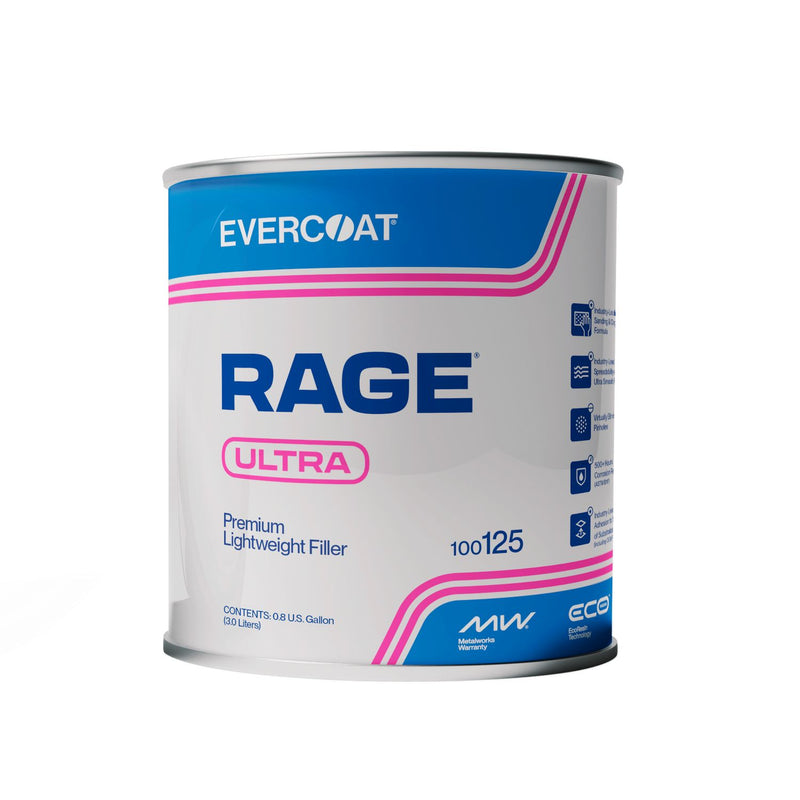 Evercoat Rage Ultra 100125 Body Filler, 1 gal Can, Light Gray, Paste