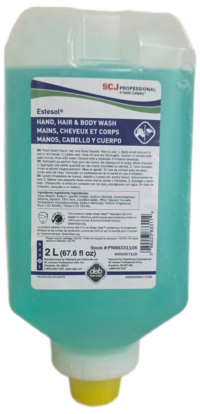 KRESTO ATP 83311 Light-Duty Hand Cleaner, 2 L Bottle, Liquid, Green, Fragrant