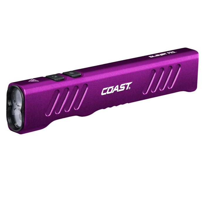 Coast Products Slayer Pro 1150 Lumen Rechargeable Flashlight with Beamsaver Memory Mode - Purpl