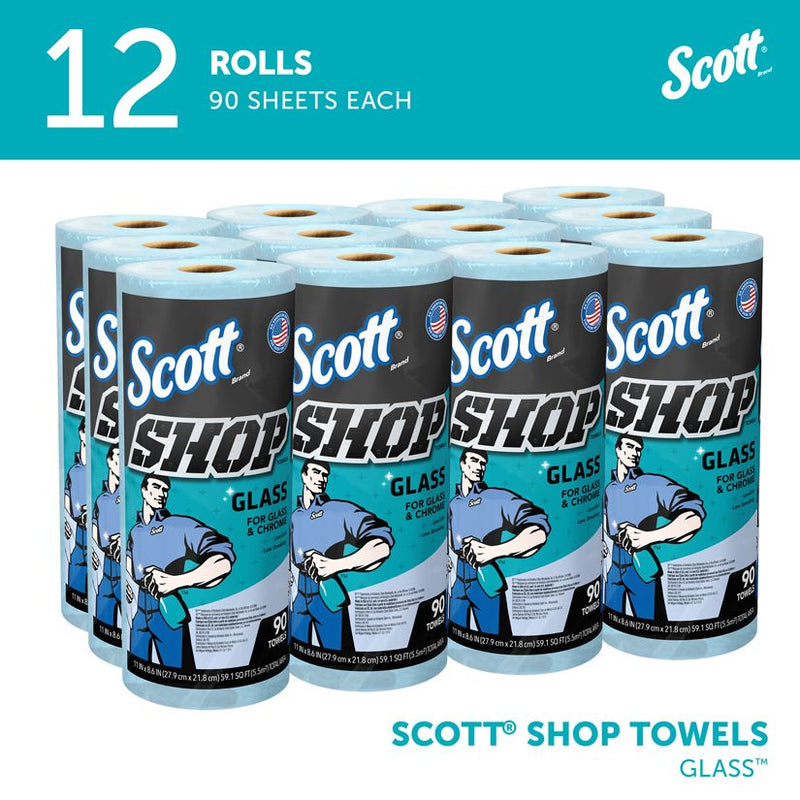 Kimberly-Clark Scott 32896 Shop Towel, 11 x 8.67 in, 90, Hydroknit, Blue, 1 Plys — view 3