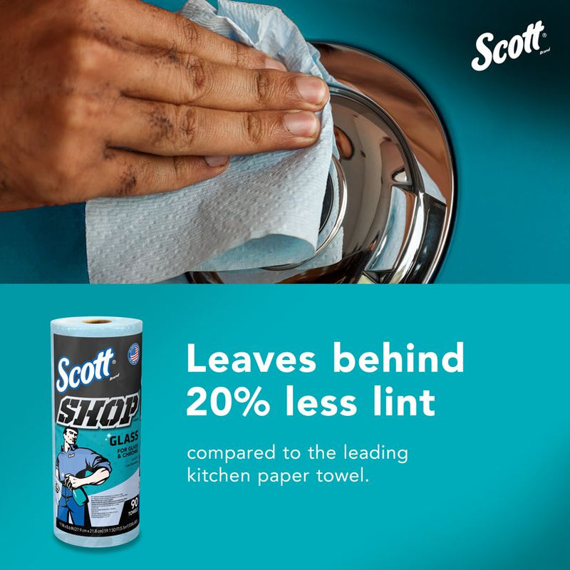 Kimberly-Clark Scott 32896 Shop Towel, 11 x 8.67 in, 90, Hydroknit, Blue, 1 Plys — view 9