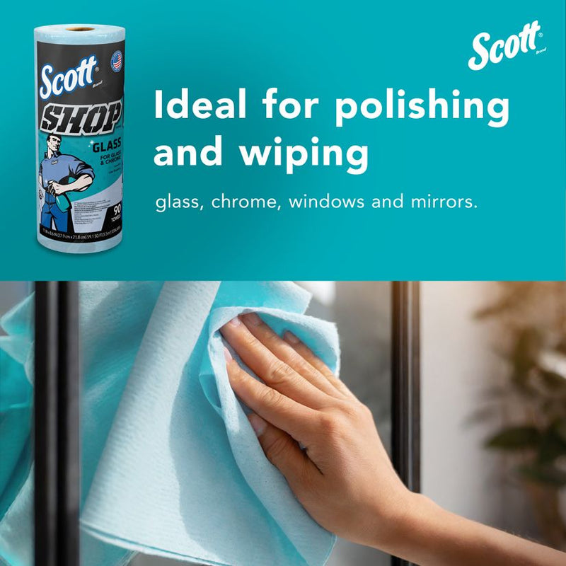 Kimberly-Clark Scott 32896 Shop Towel, 11 x 8.67 in, 90, Hydroknit, Blue, 1 Plys — view 8