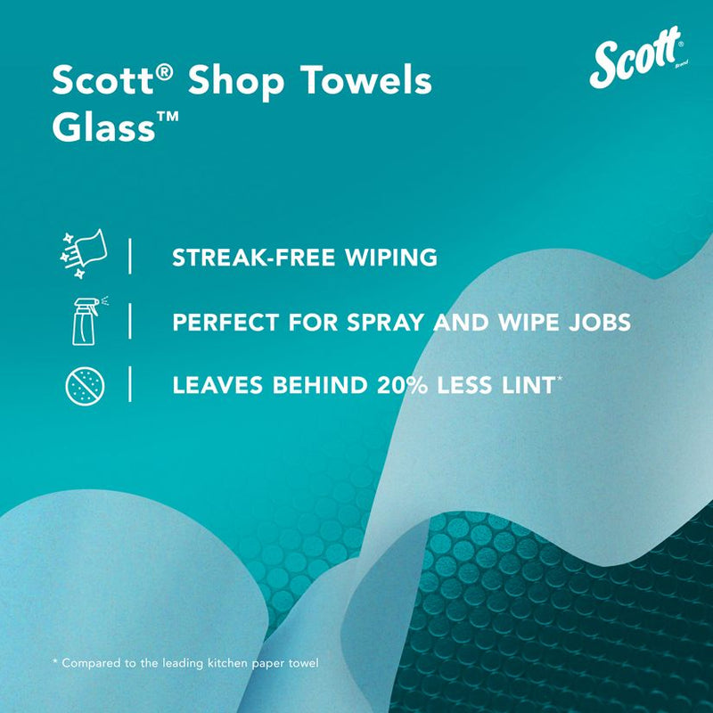 Kimberly-Clark Scott 32896 Shop Towel, 11 x 8.67 in, 90, Hydroknit, Blue, 1 Plys — view 6