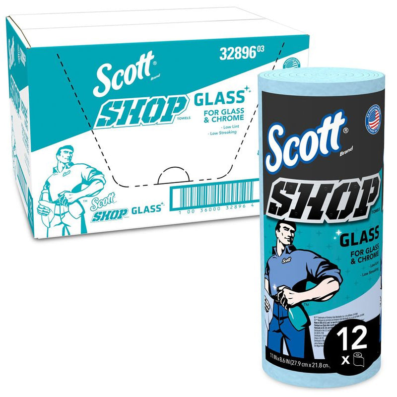 Kimberly-Clark Scott 32896 Shop Towel, 11 x 8.67 in, 90, Hydroknit, Blue, 1 Plys — view 2