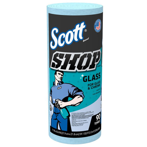 Kimberly-Clark Scott 32896 Shop Towel, 11 x 8.67 in, 90, Hydroknit, Blue, 1 Plys