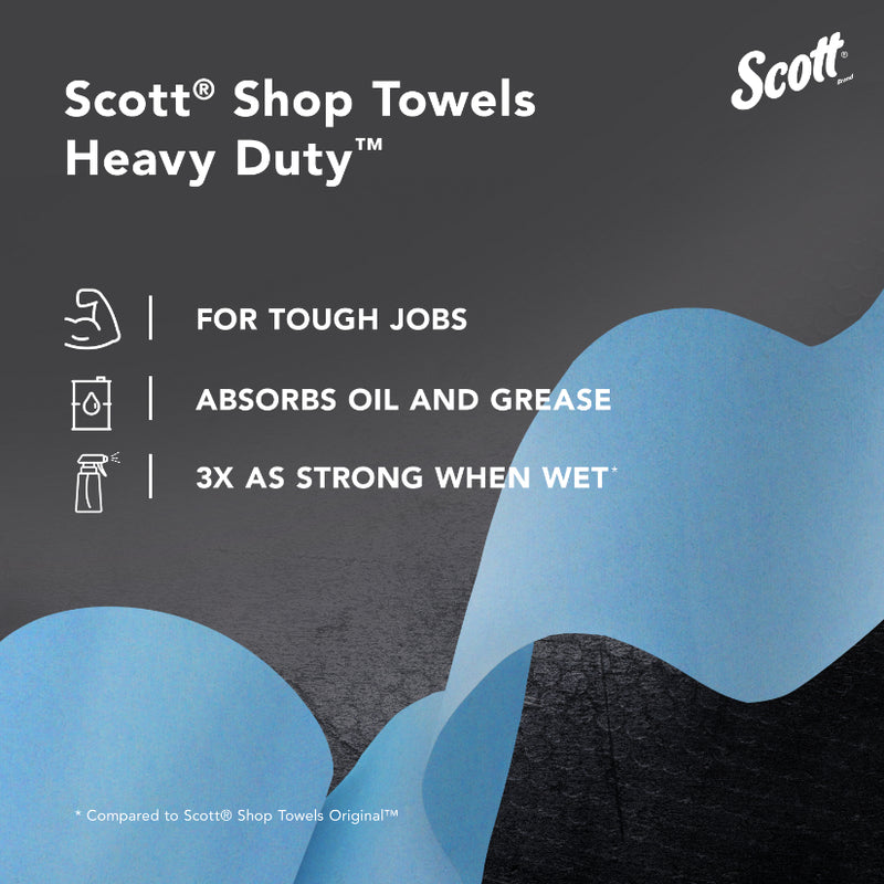 Kimberly-Clark Scott; 32992 Heavy Duty Shop Towel, 11 x 10.64 in, 60, Hydroknit, Blue, 1 Plys — view 10