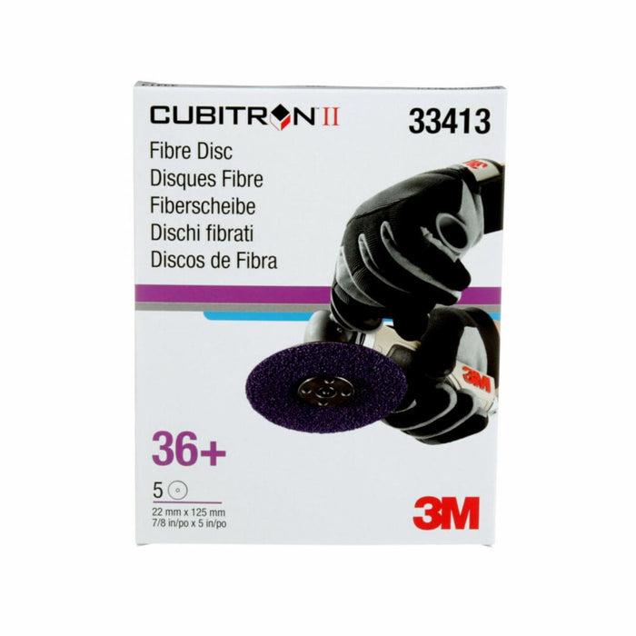 Cubitron™ II 33413 Abrasive Disc, 5 in Dia, 36+ Grit, 12000 rpm, Purple