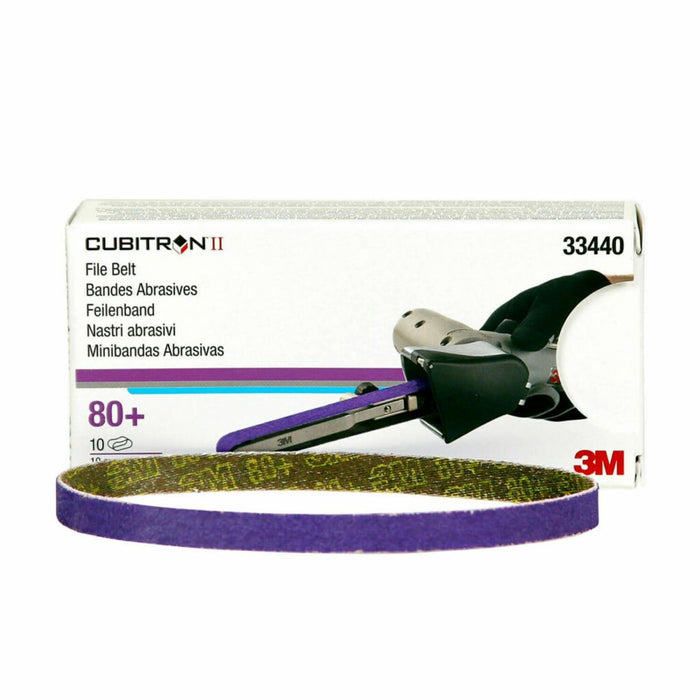 Cubitron™ II 33440 786F Series File Belt, 3/8 in W x 13 in L, 80+ Grit, Purple