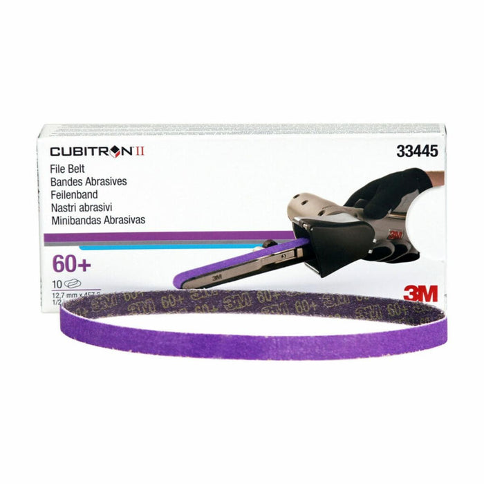 Cubitron™ II 33445 File Belt, 1/2 in W x 18 in L, 60 Grit, Purple