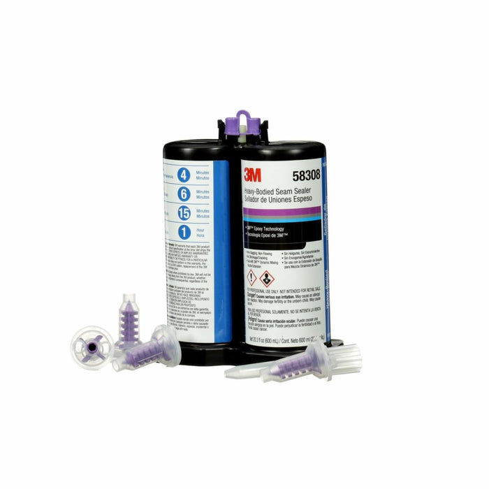 3M™ 58308 2-Part Heavy Bodied Seam Sealer, 600 mL Cartridge, Paste, Off-White/Black, 60 min Curing