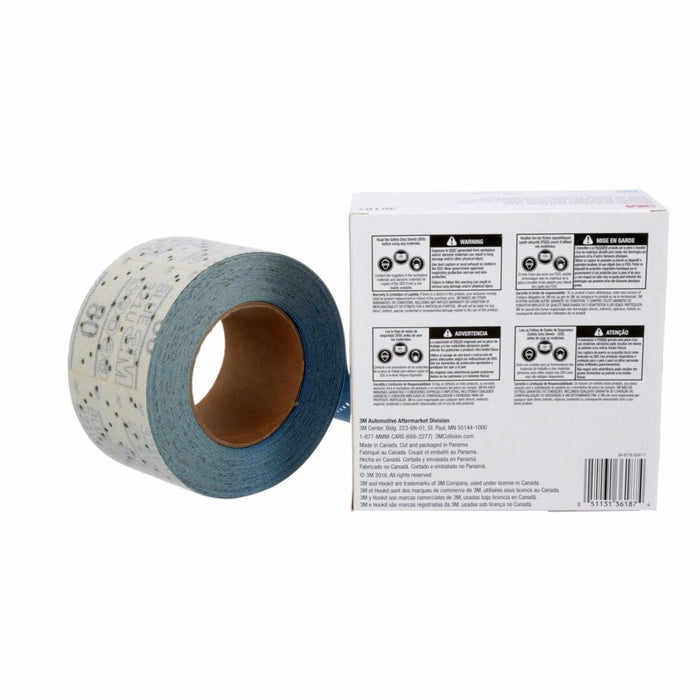 3M™ 36187 321U Series Multi-Hole Abrasive Sheet Roll, 2-3/4 in W x 13 yd L, 80 Grit