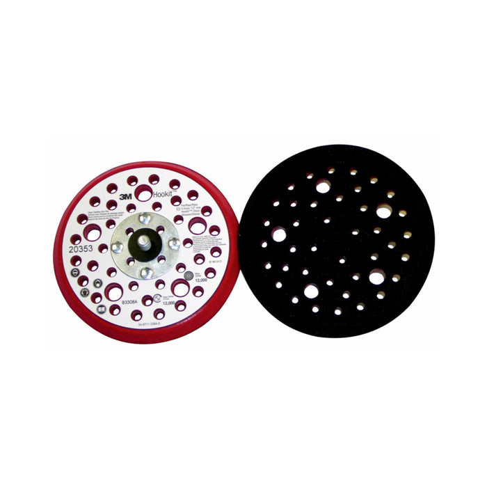 3M™ 20353 Low Profile Disc Pad, 5 in Dia, 12000 rpm, Black/Red