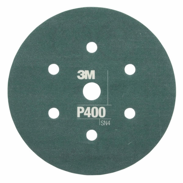 3M™ 34403 270J Series Flexible Dust Free Abrasive Disc, 6 in Dia, P400 Grit, Hook and Loop, Gray